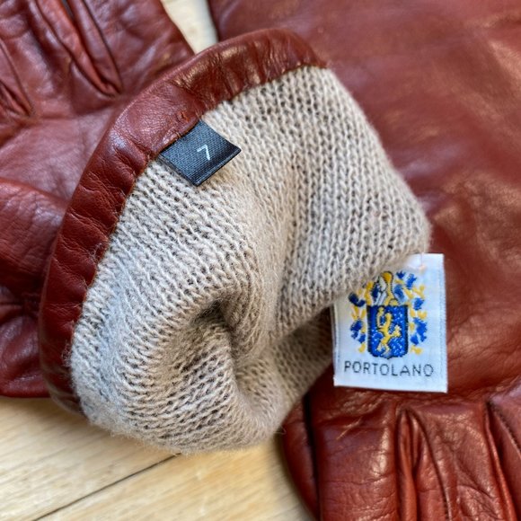 Portolano Garnet 100% Genuine Italian Leather Lambswool Lined Driving Glove-7(M) - Picture 3 of 7
